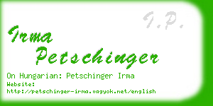 irma petschinger business card